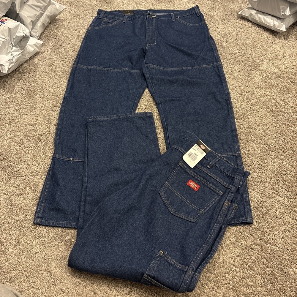 NEW LOT OF 2 Dickies DOUBLE KNEE Jeans Men's Size 40x30 Blue Denim LD200RNB NWT